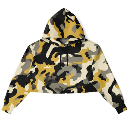 Black & Brown Cropped Camo Hoodie