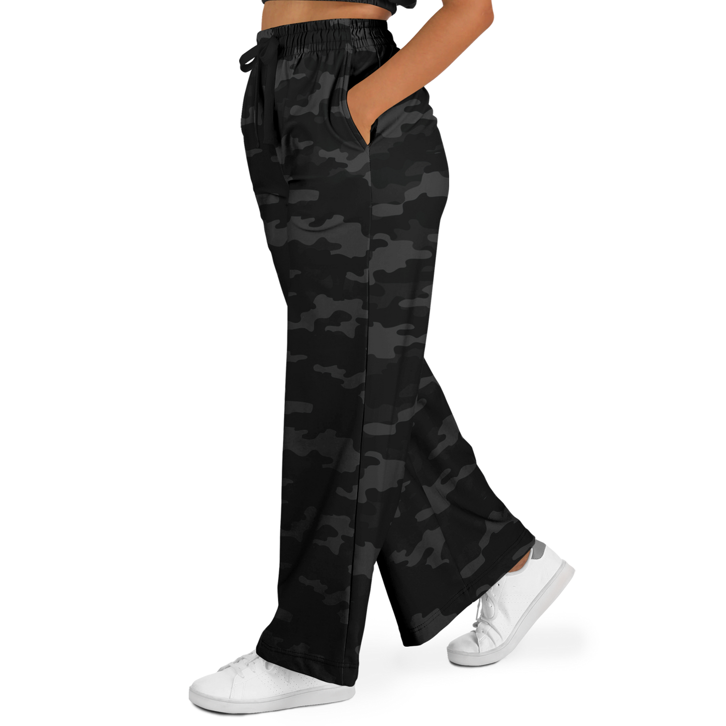 Pantalon large camouflage pour femme | Noir militaire