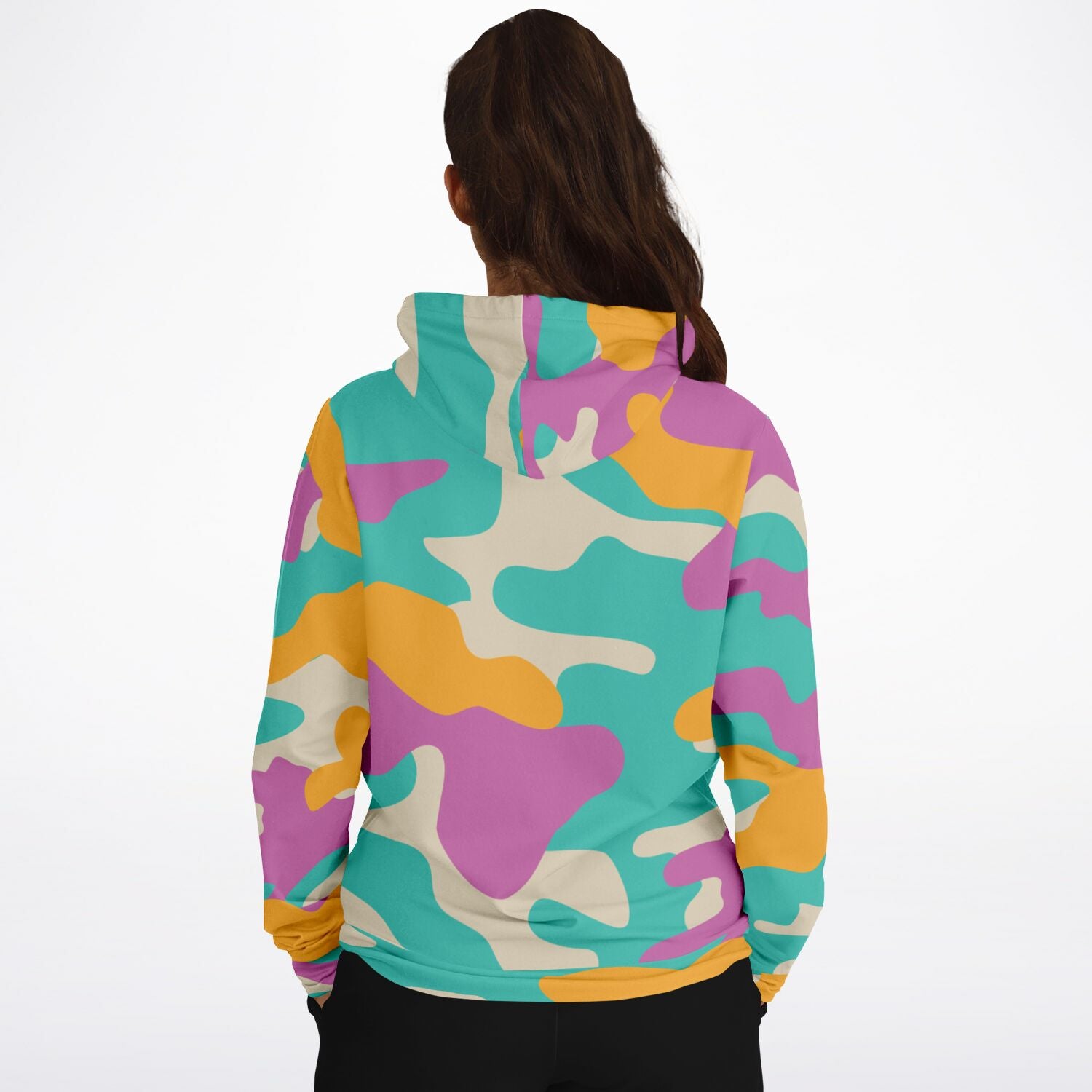 Yellow Orange & Deep Blush Camouflage Hoodie | Unisex