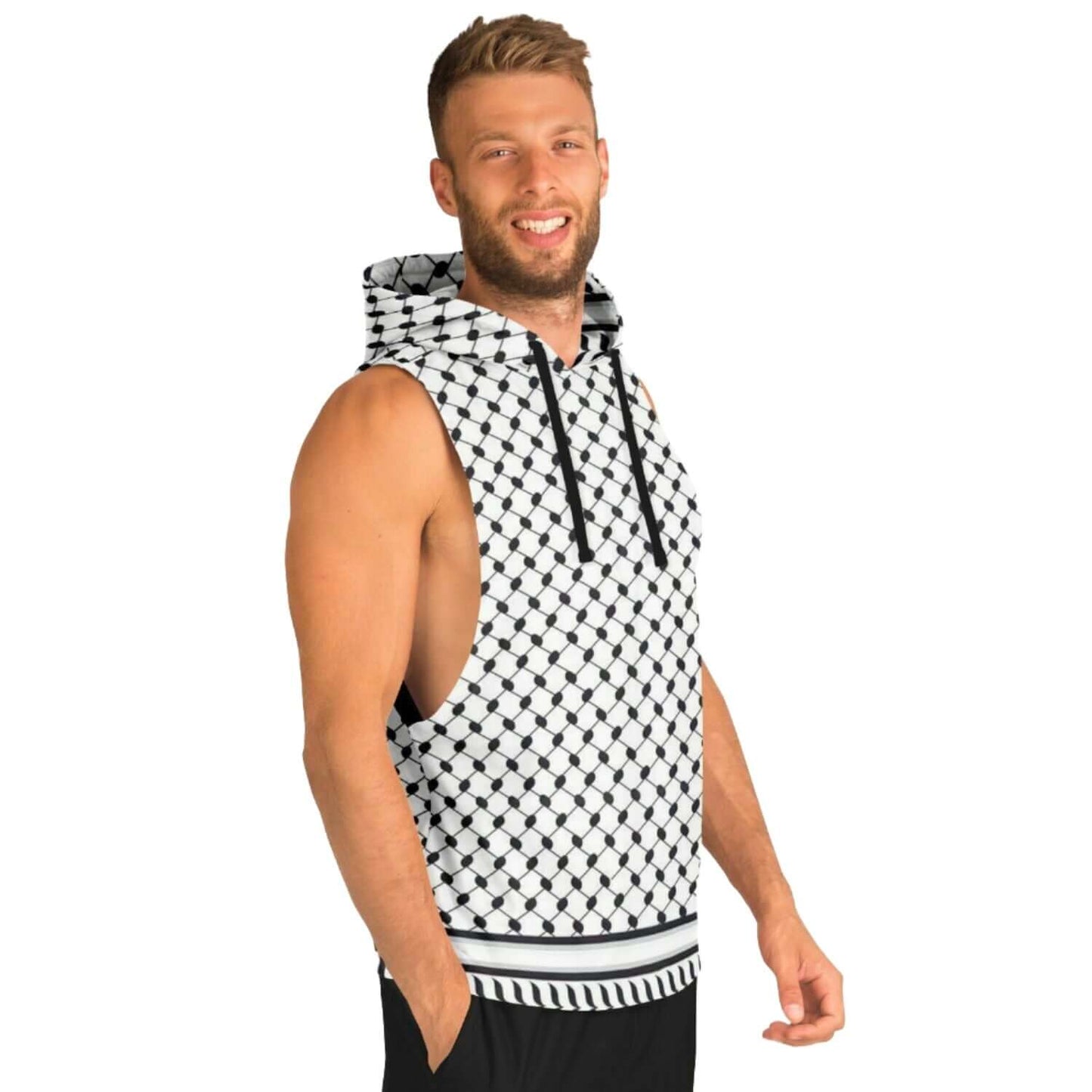 Keffiyeh Sleeveless Hoodie For Men