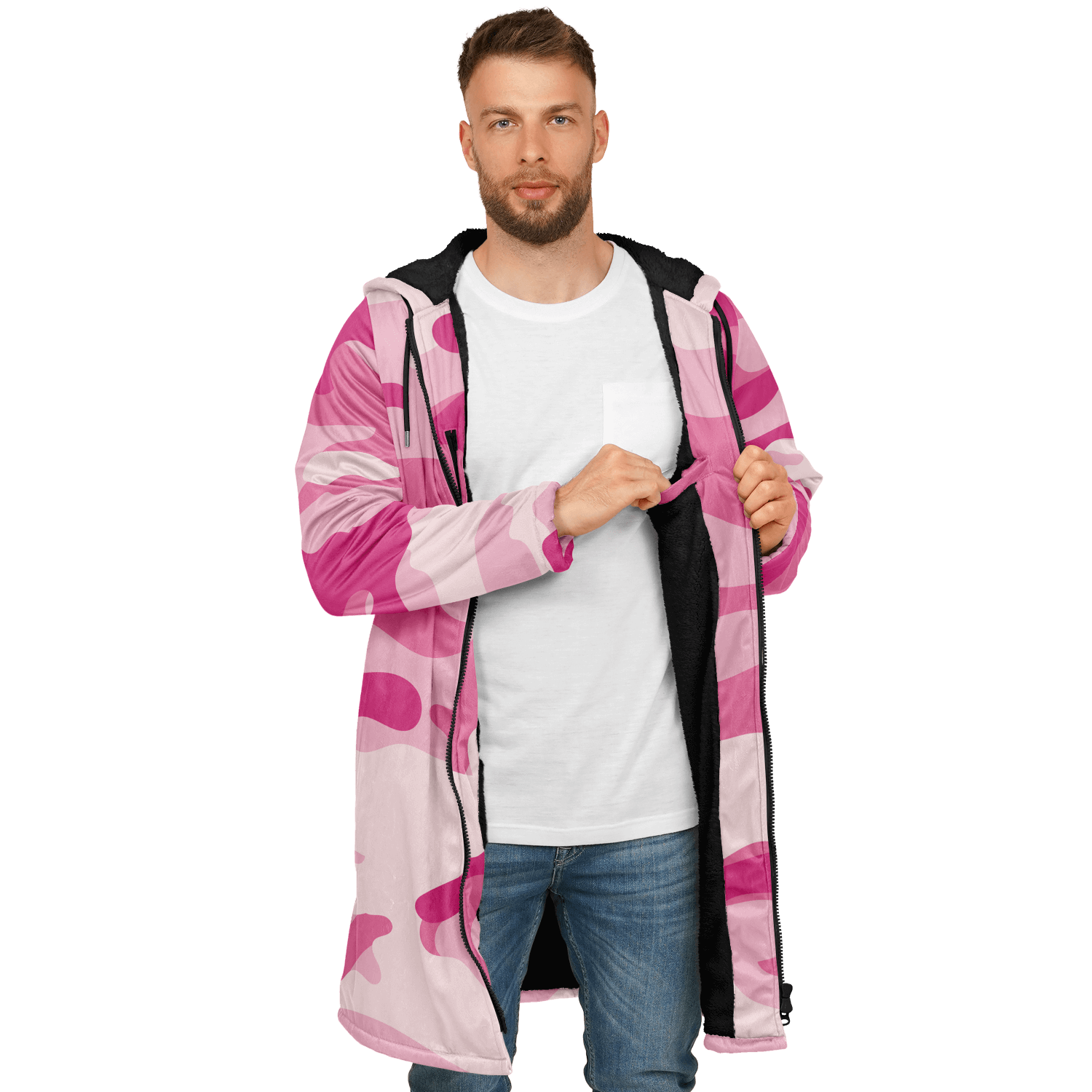 Zippered Lavender Pink Camo Cloak