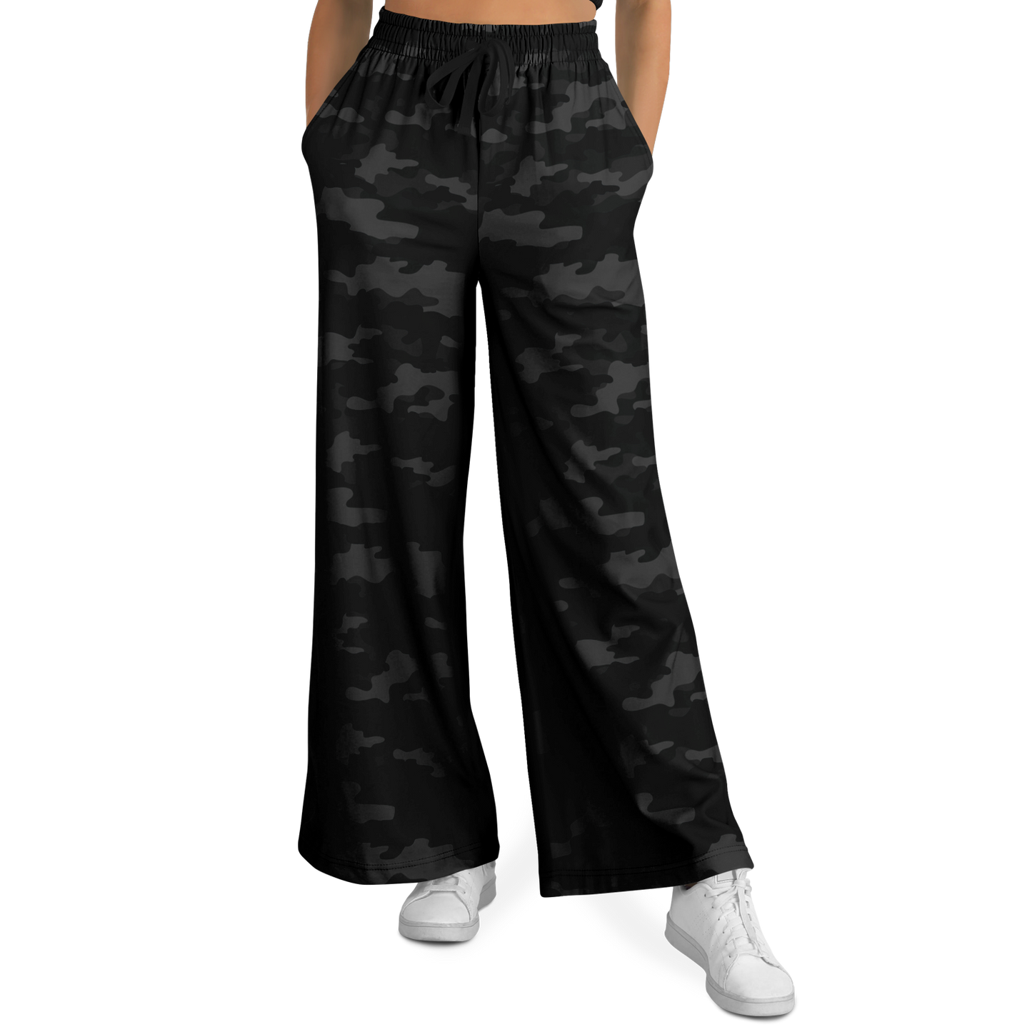 Camo Pants For Women | Wide Leg Military Black