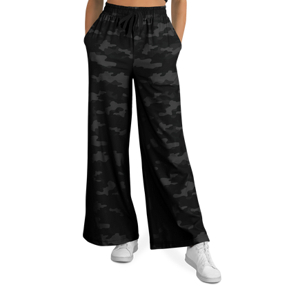 Pantalon large camouflage pour femme | Noir militaire