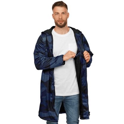 Deep Blue Camo Cloak With a Zipper