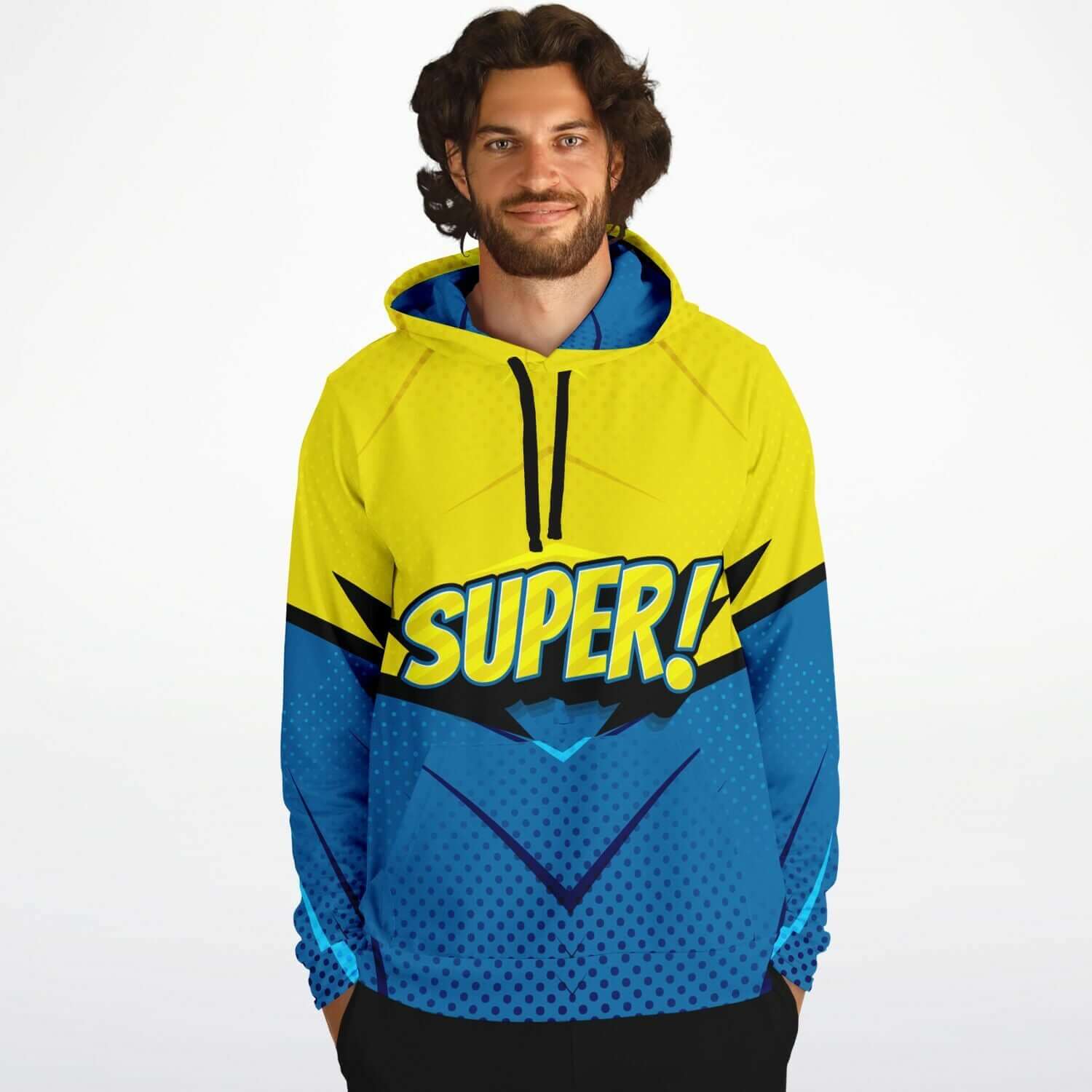 Super! | Blue & Yellow Pop Art Hoodie