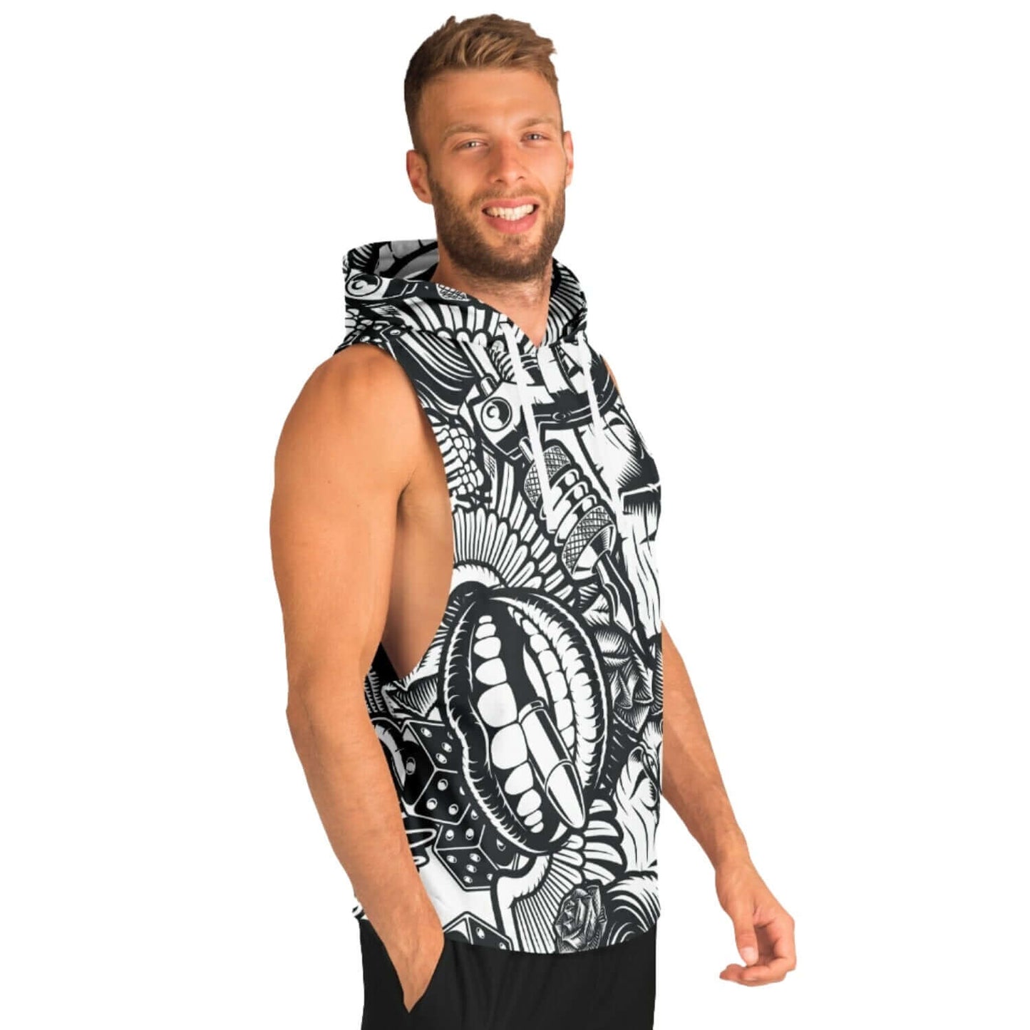 Sleeveless Hoodie For Men | Skulls Machine