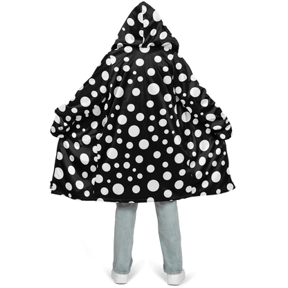 Black & White Polka Dots Cloak With a Zipper