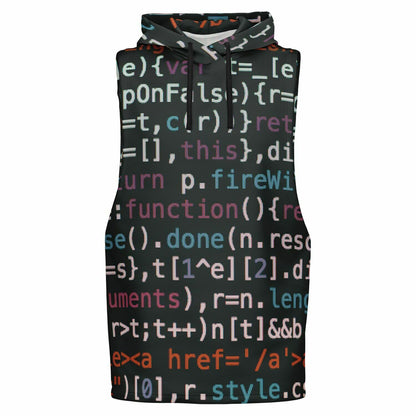 Code Sleeveless Hoodie For Men | HD Print