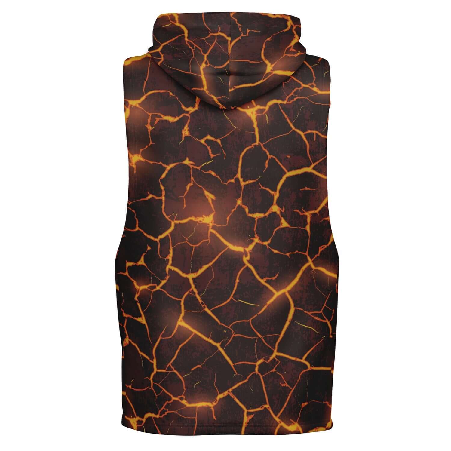 Sleeveless Hoodie For Men | Red Molten Lava