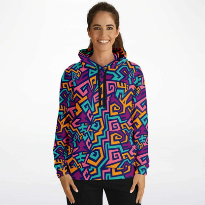 Maze Pattern Hoodie | Colorful Street Art Style