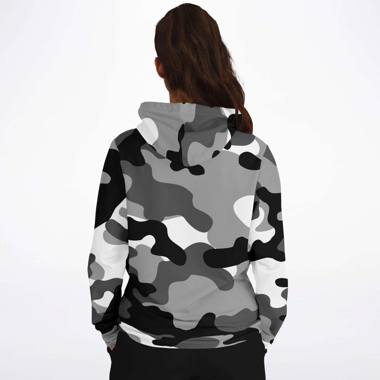 Black Gray & White Camouflage Hoodie