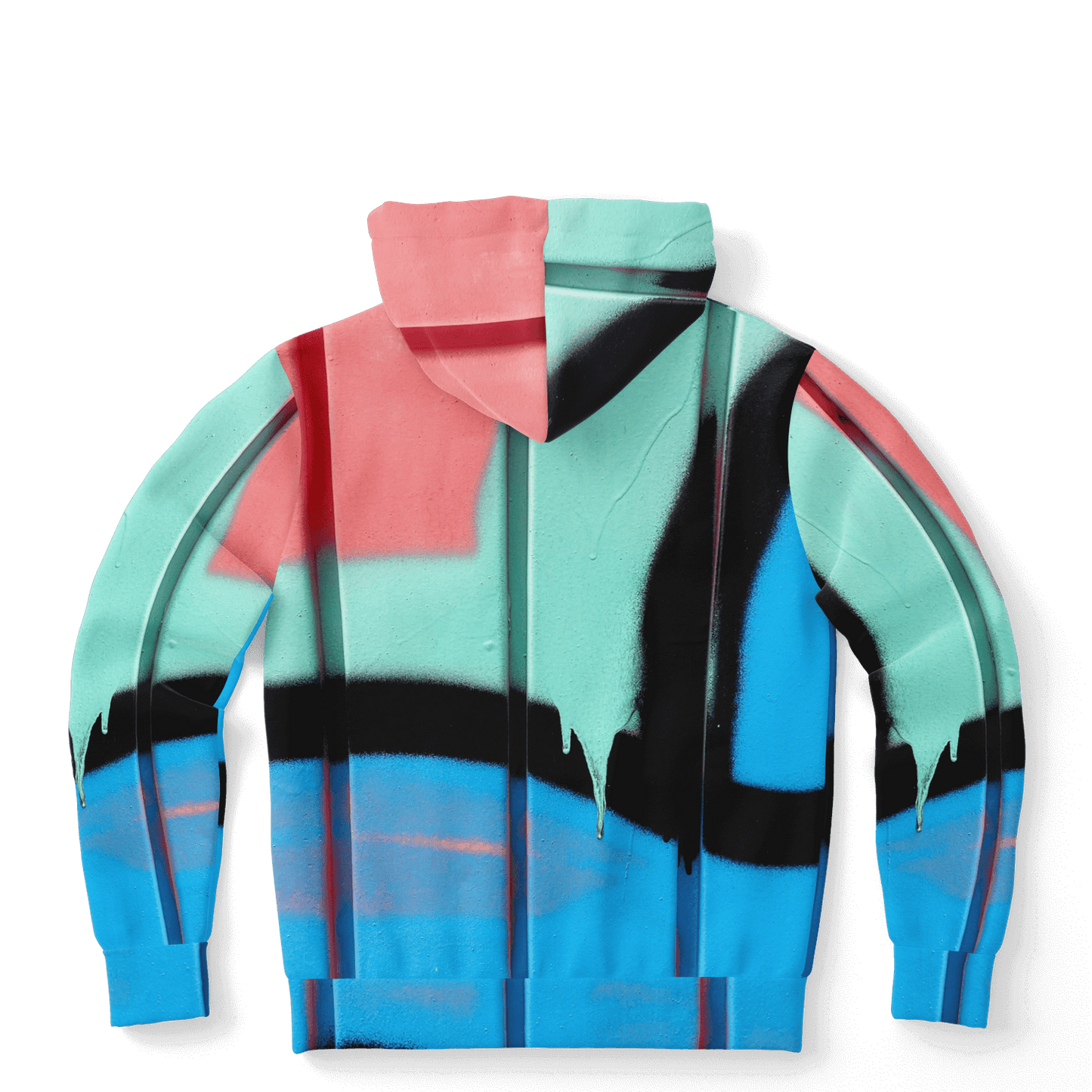 Streetwear Hoodie | Blue, Pink & Mint Green Graffiti Art