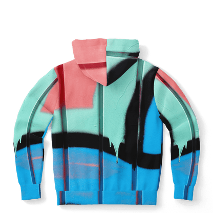 Streetwear Hoodie | Blue, Pink & Mint Green Graffiti Art