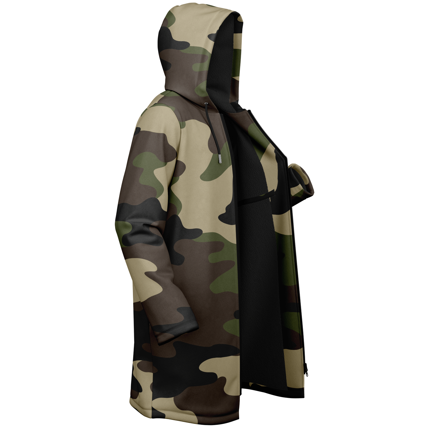 Classic Green Camo Cloak With a Zipper