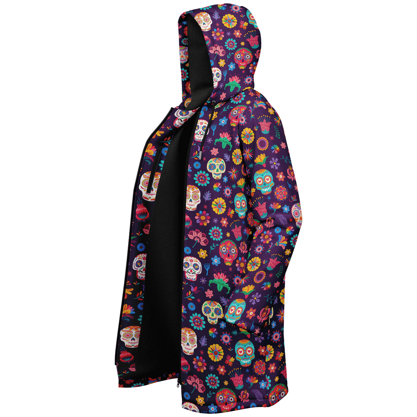 Dia De Los Muertos Mexican Cloak With a Zipper