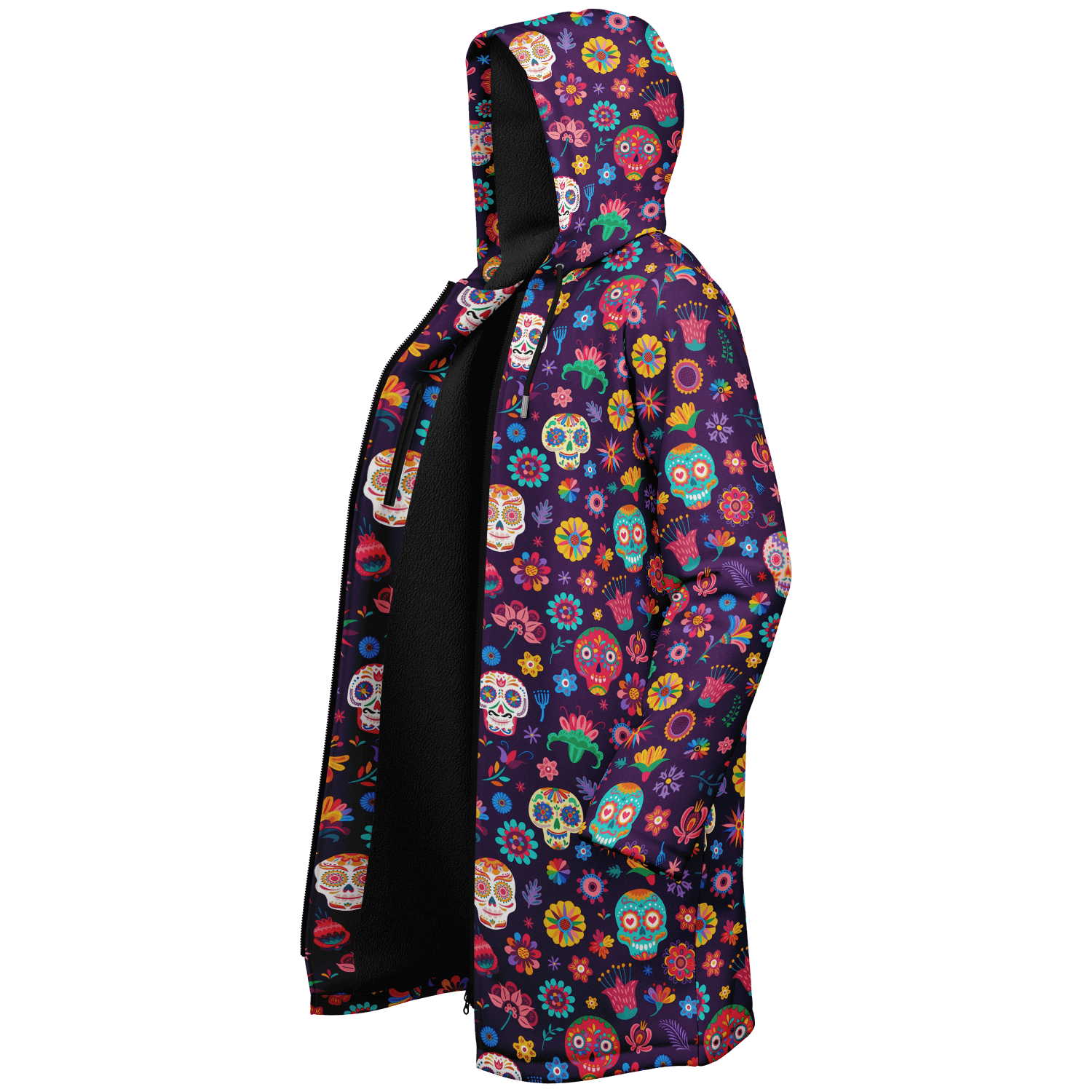 Dia De Los Muertos Mexican Cloak With a Zipper