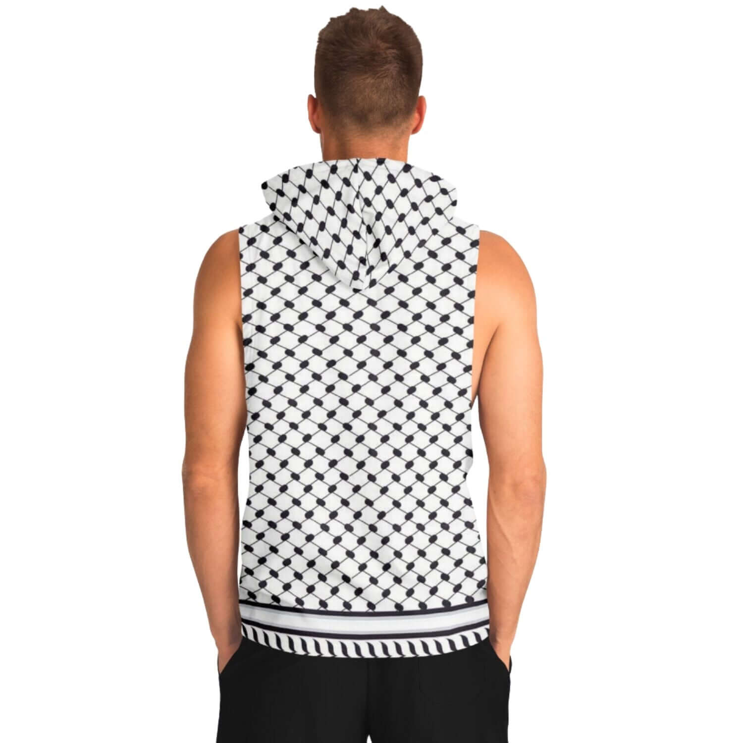 Keffiyeh Sleeveless Hoodie For Men