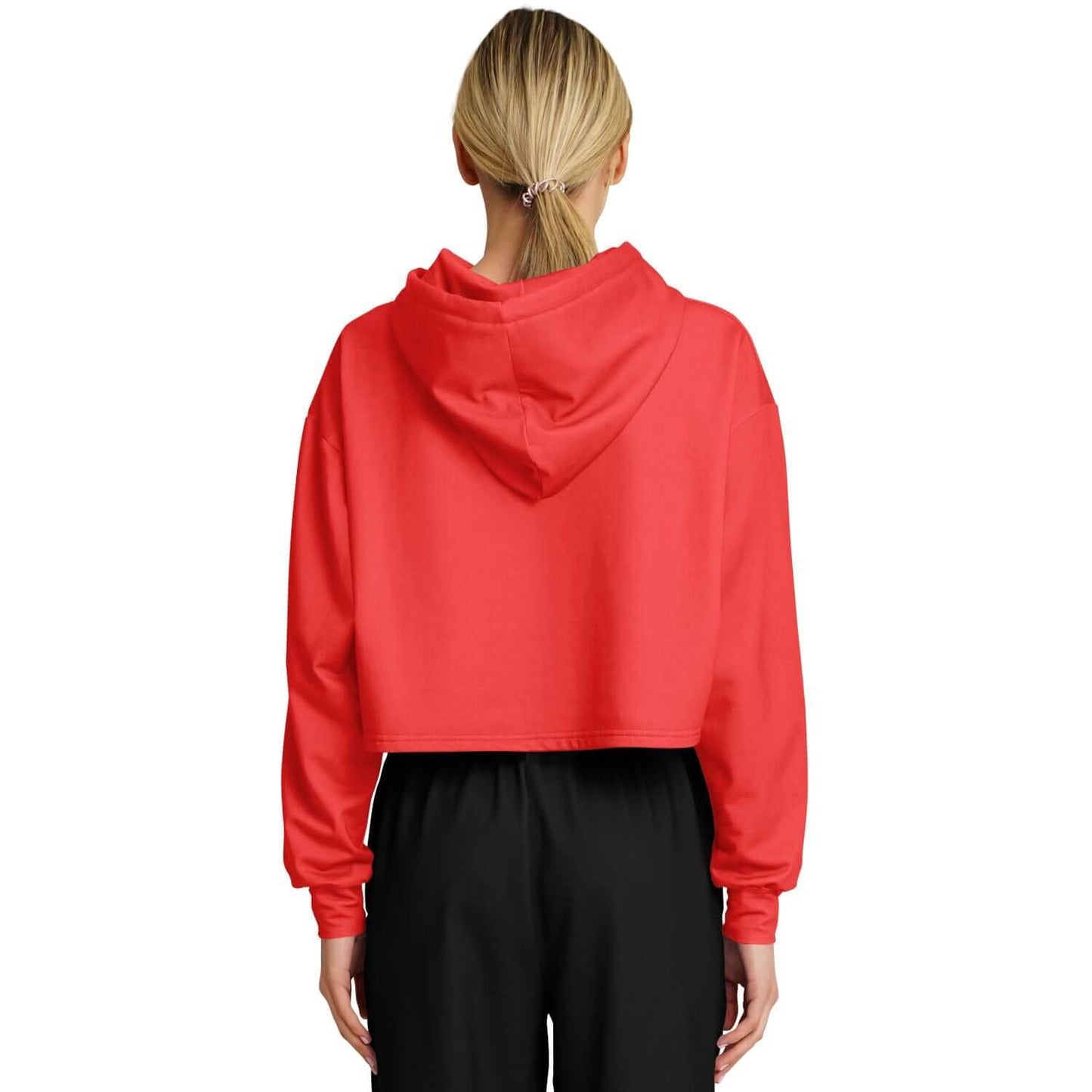 Red HUSH Cropped Hoodie