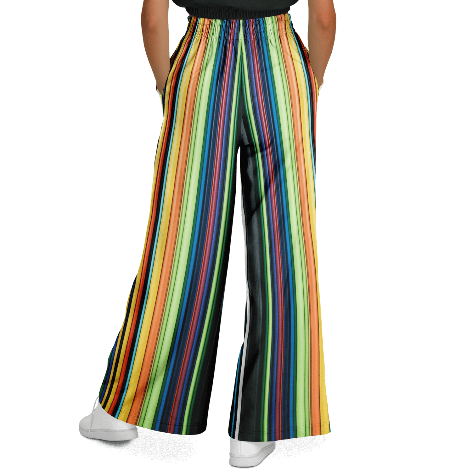 Women's Wide Leg Pants | Colored Thin Lines