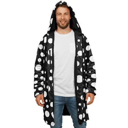 Black & White Polka Dots Cloak With a Zipper