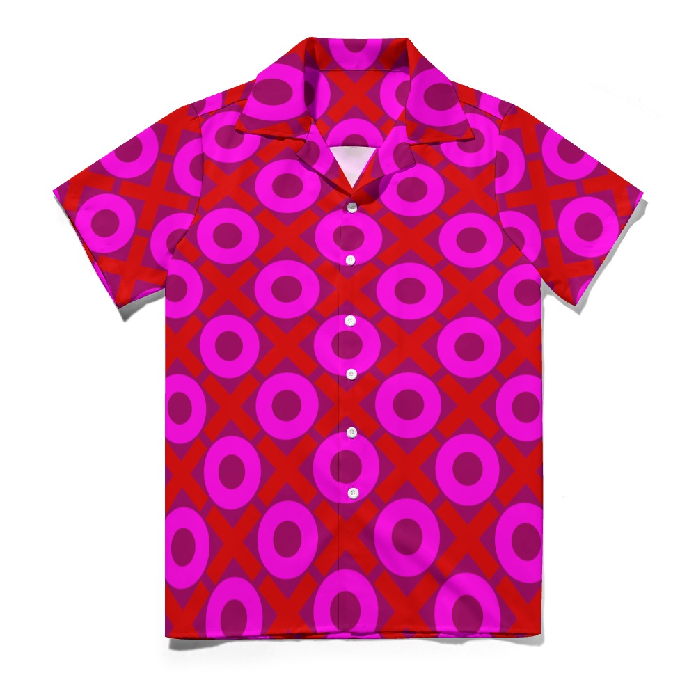 Red & Blue XO | Cuban Collar Shirt