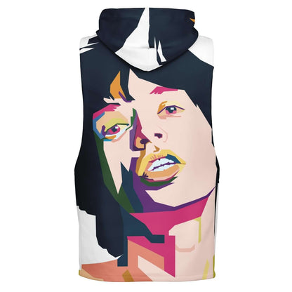 Mick Jagger Sleeveless Hoodie For Men