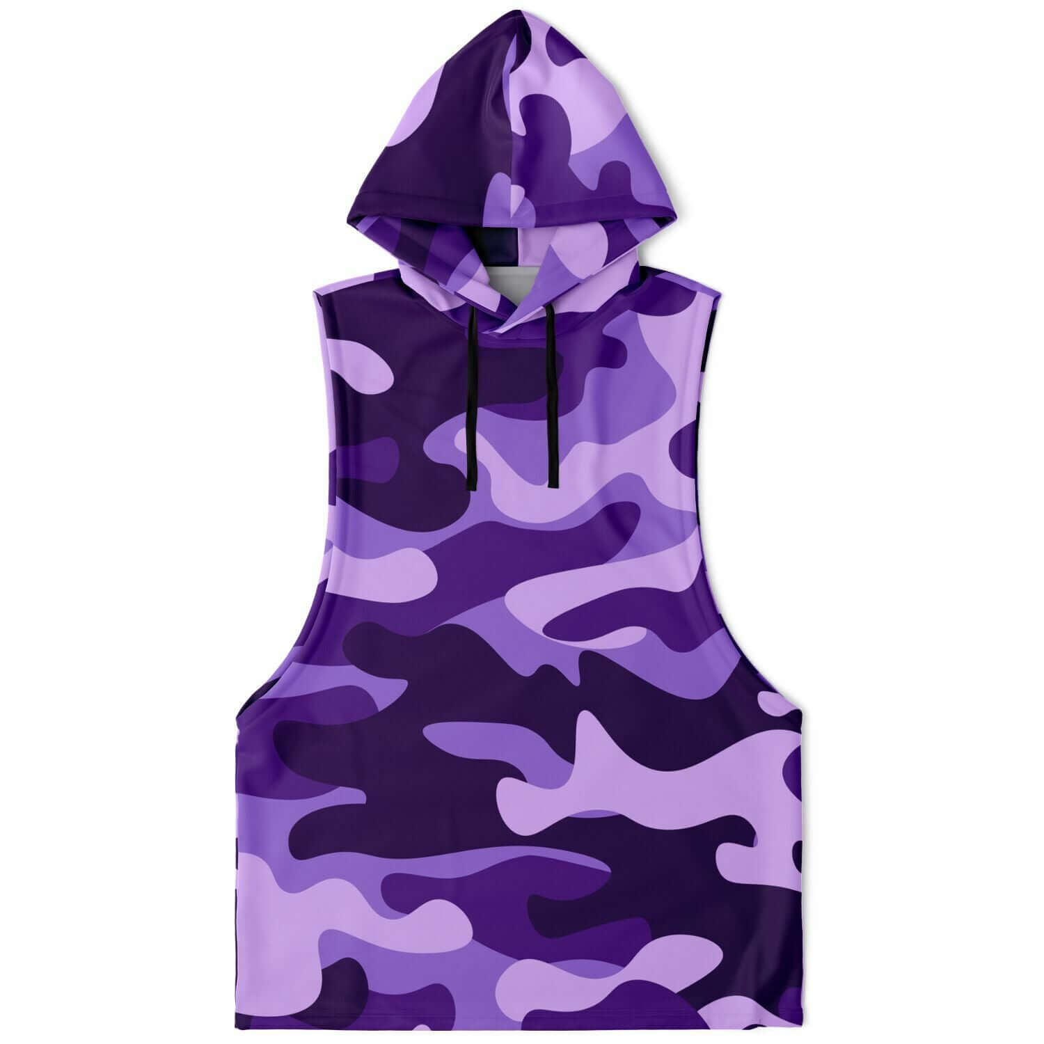 Purple Camo Sleeveless Hoodie For Men