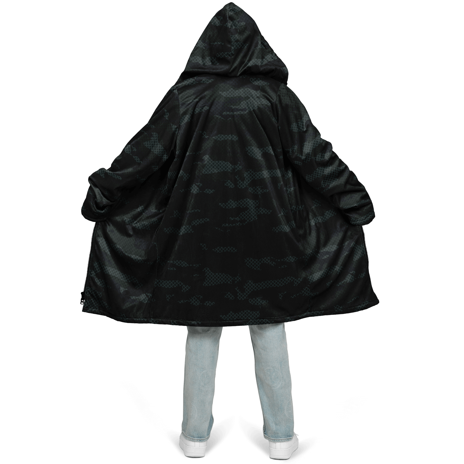 Military Dark Green Camo Cloak With a Zipper