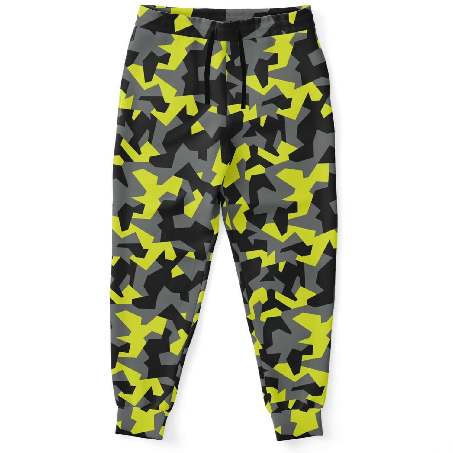 Camo Track Pants | Geometric Black & Yellow