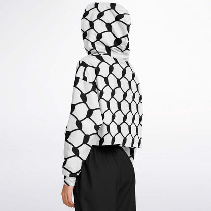 Keffiyeh Cropped Hoodie | Black & White