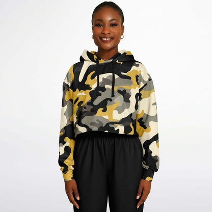 Black & Brown Cropped Camo Hoodie