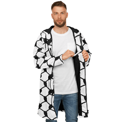 Keffiyeh Cloak With a Zipper | Black & White HD Print