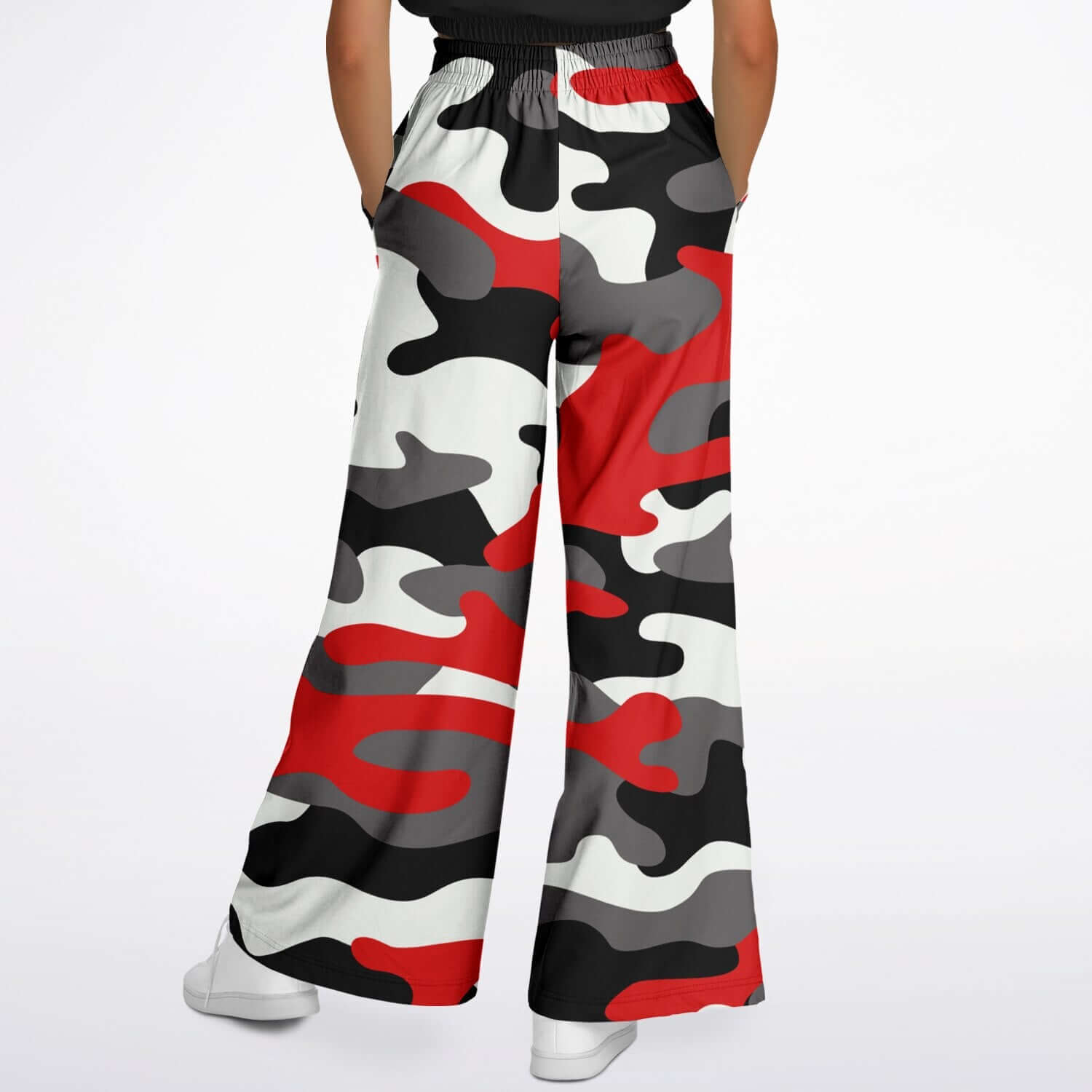 Camo Wide Leg Pants For Women | Milano Red Black & White