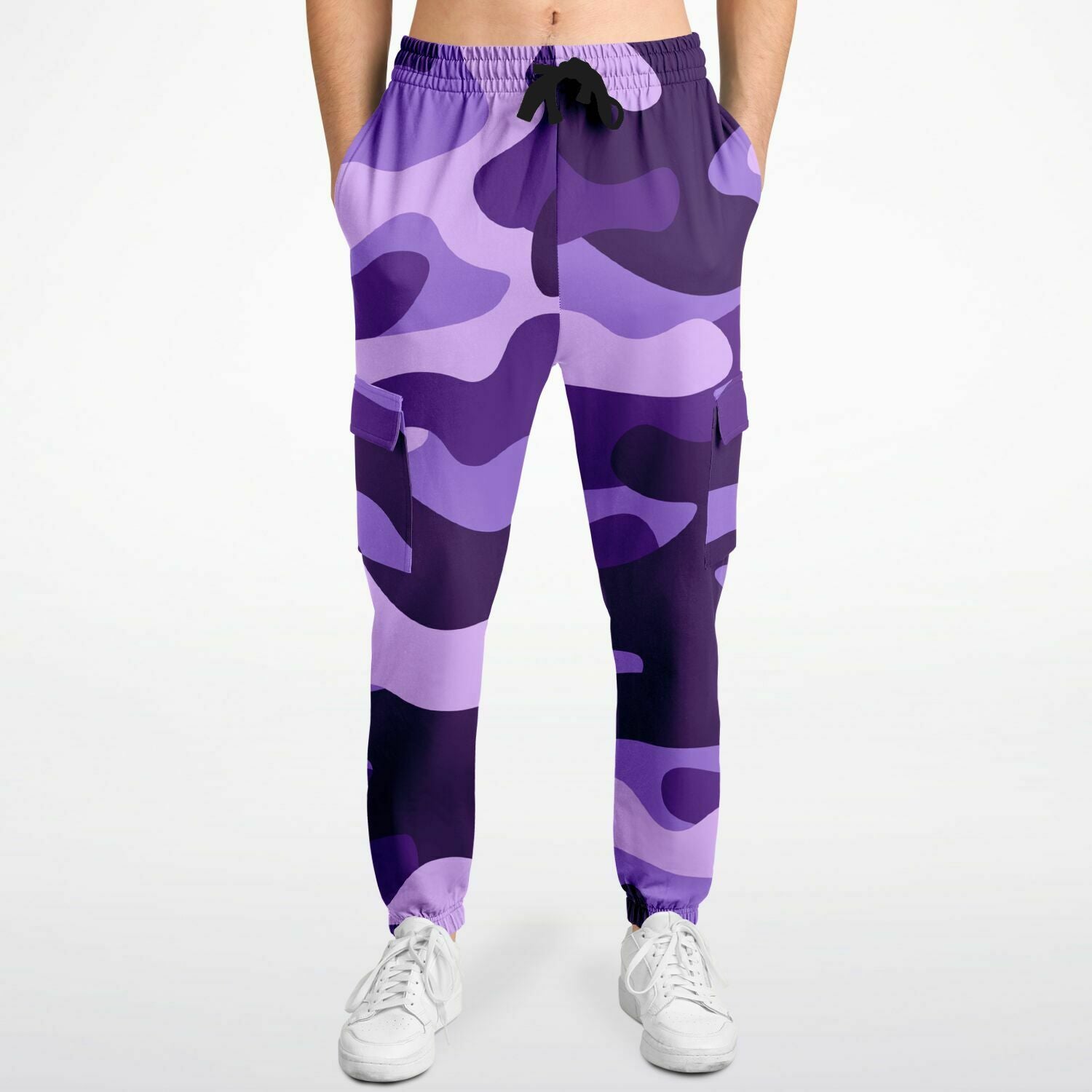 Purple Grape & Mauve Camouflage Cargo Sweatpants