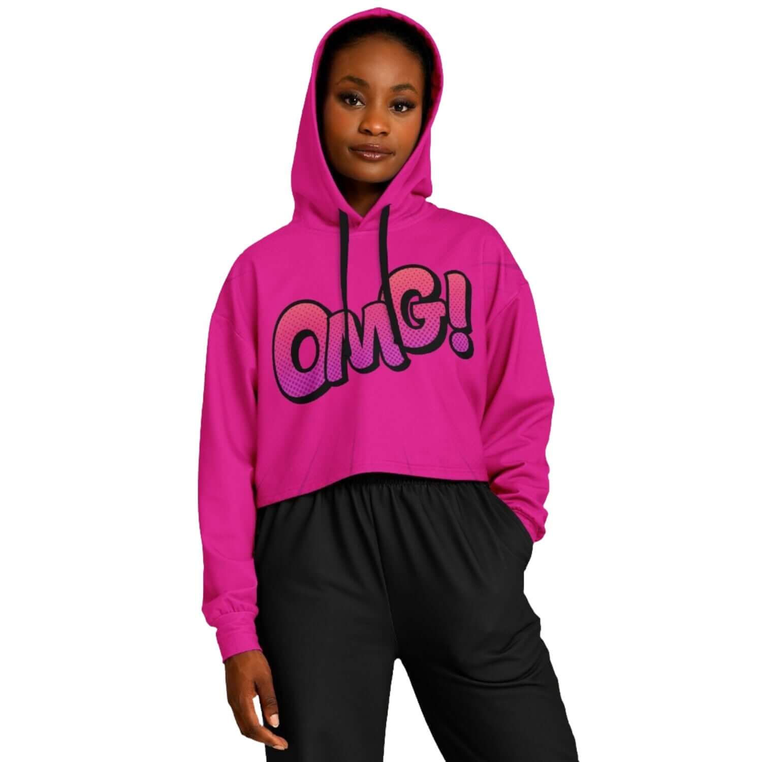 OMG! Hollywood Cerise Cropped Hoodie