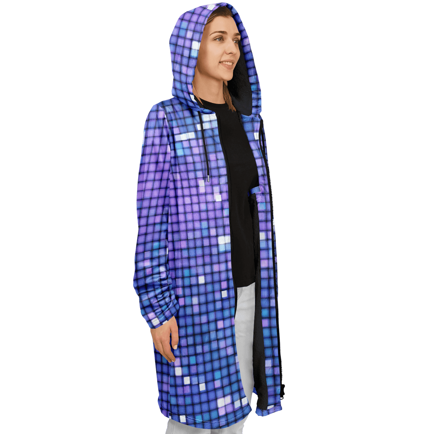 Glittering Blue Disco Ball Cloak With a in Zipper