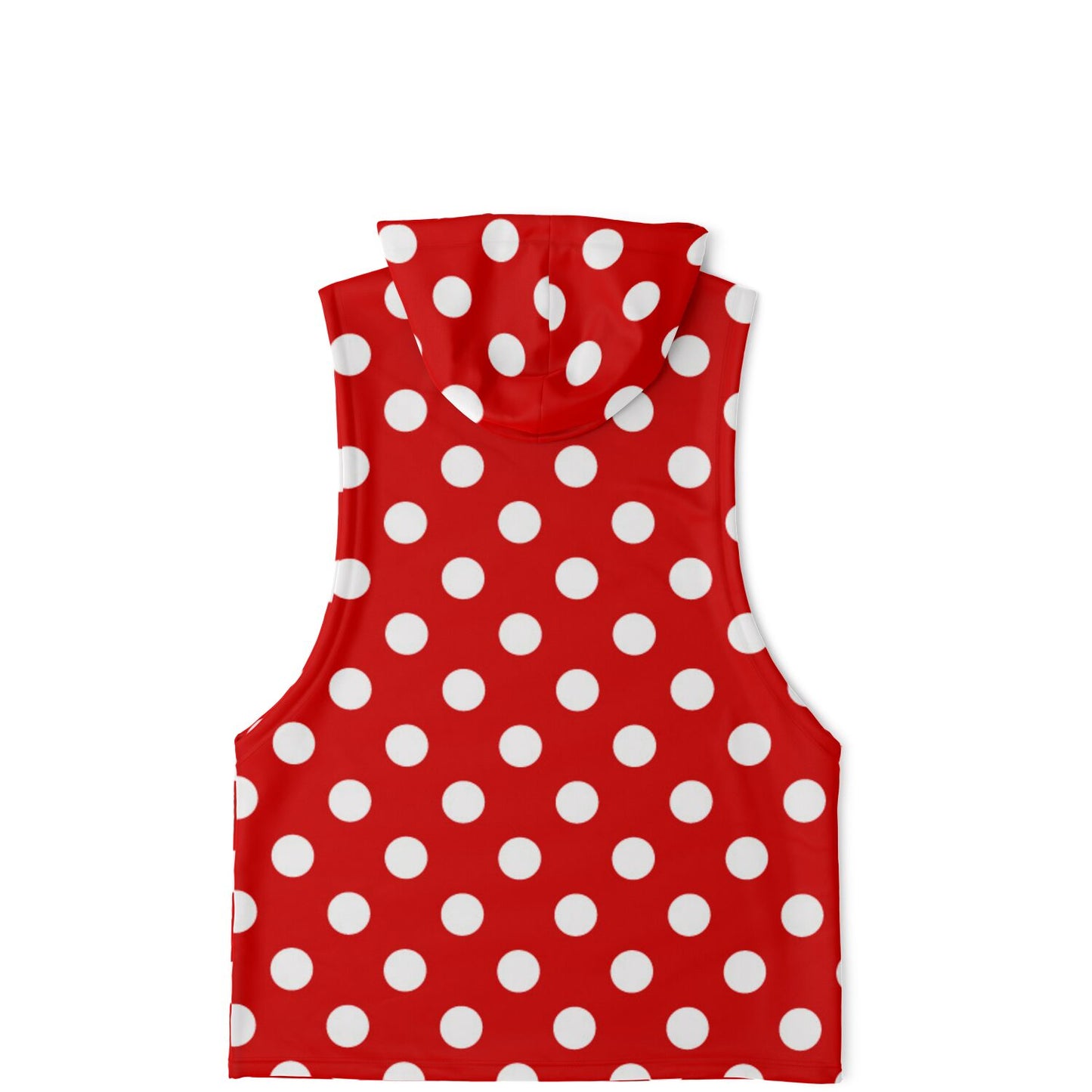 White Dots On A Red Sleeveless Hoodie
