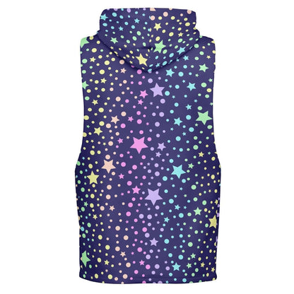 Sleeveless Hoodie | Starry Galaxy in Unicorn Colors