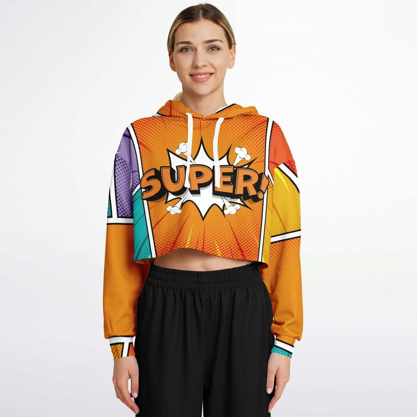 SUPER! Cropped Hoodie For Women