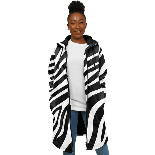 Zebra Zipper Cloak | Unisex HD Black & White