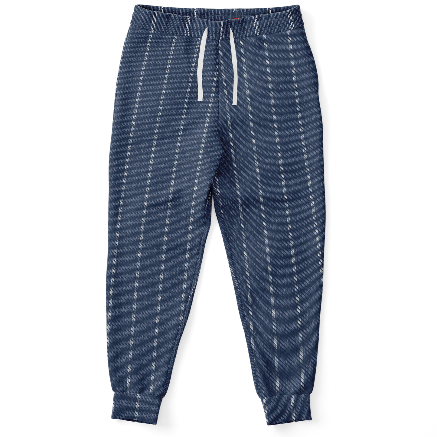 Denim Joggers | Indigo Blue | Pinstriped Fabric Texture