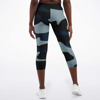 Blue Commando Capri Leggings | HD Print