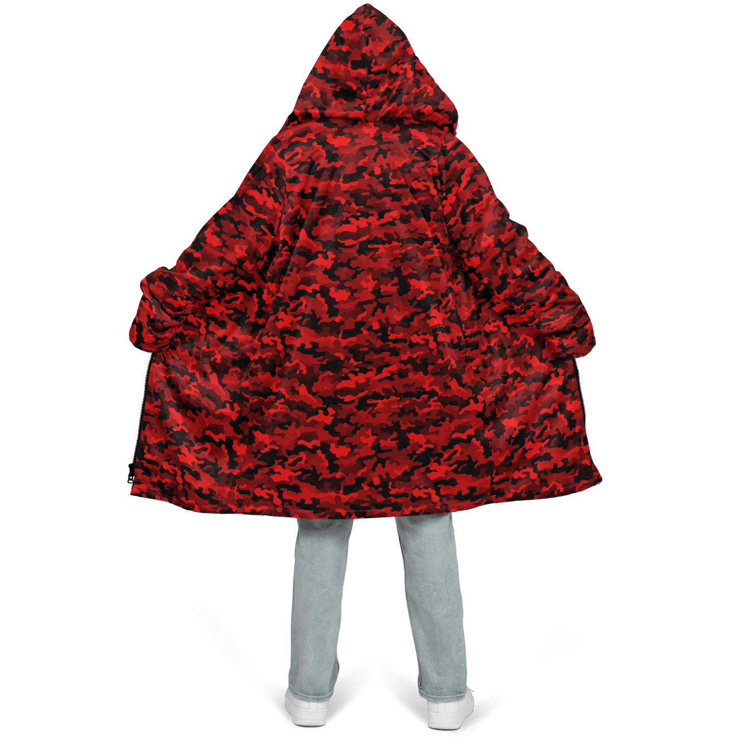 Army Red Camo Cloak With a Zipper | Ribooa