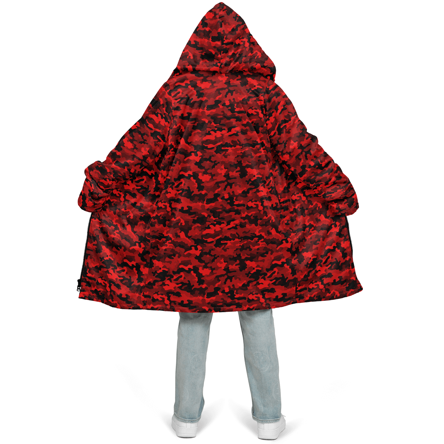 Army Red Camo Cloak With a Zipper | Ribooa