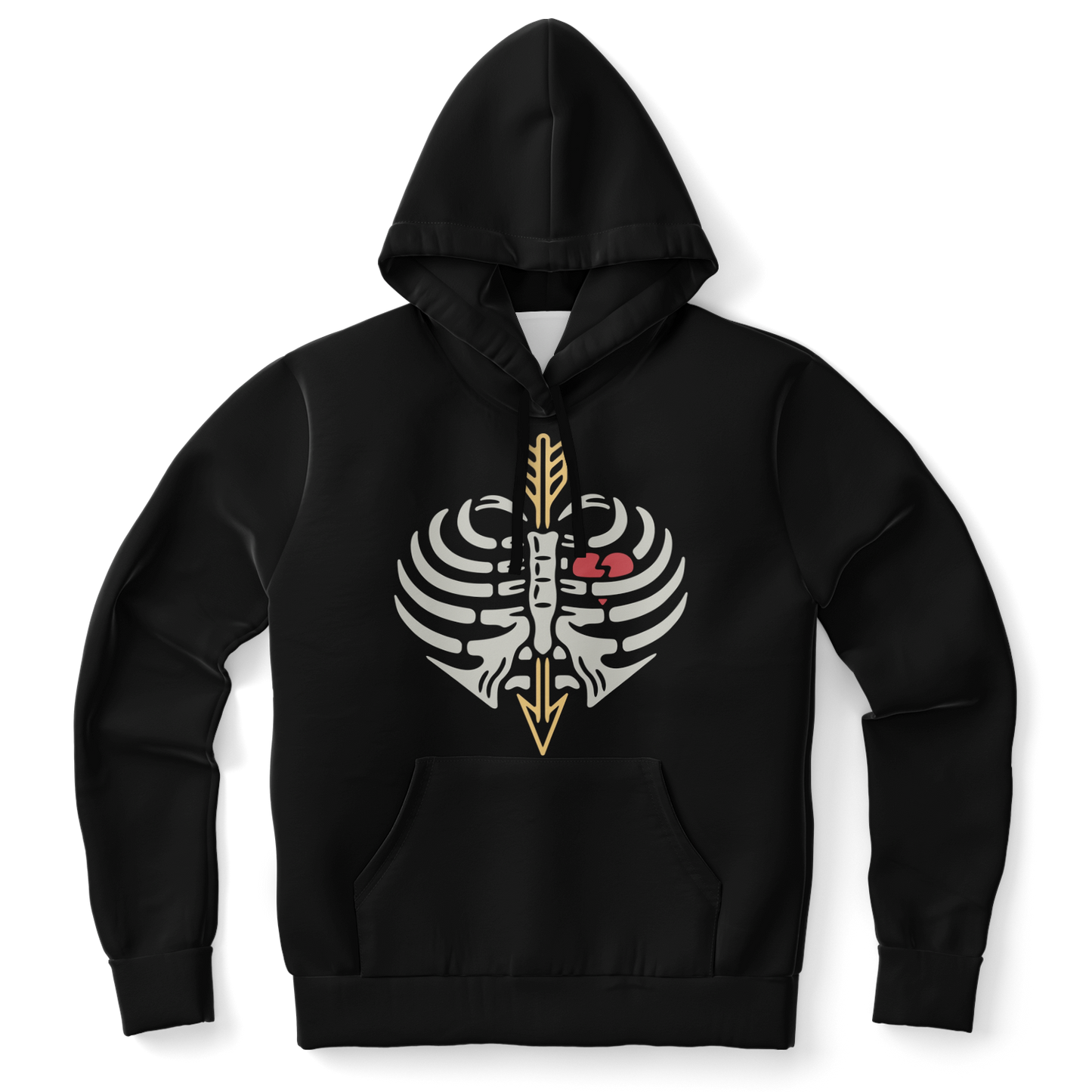 Human Rib Cage Hoodie With a Heart & Arrow