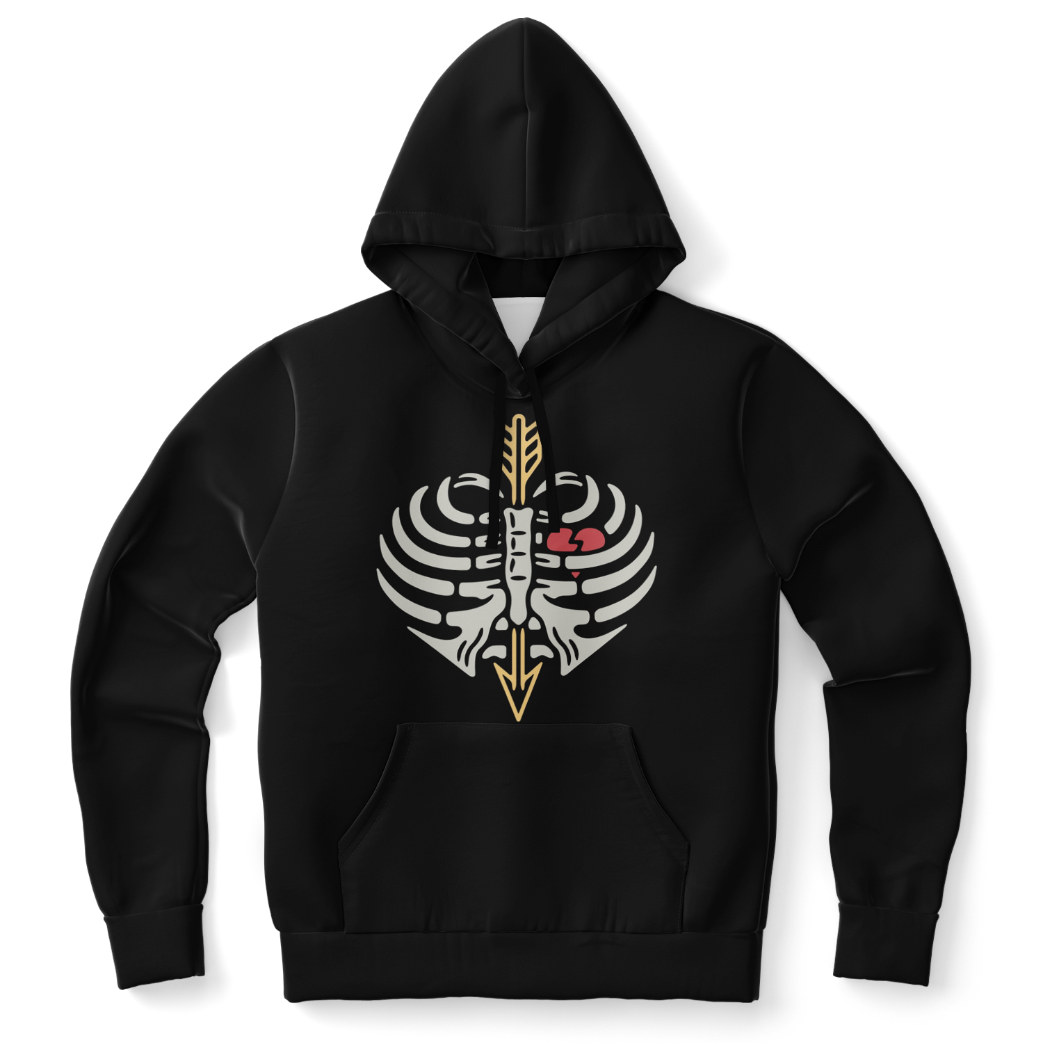 Human Rib Cage Hoodie With a Heart & Arrow