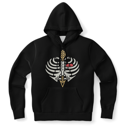 Human Rib Cage Hoodie With a Heart & Arrow