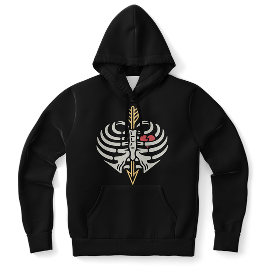 Human Rib Cage Hoodie With a Heart & Arrow