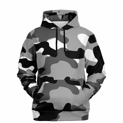 Black Gray & White Camouflage Hoodie