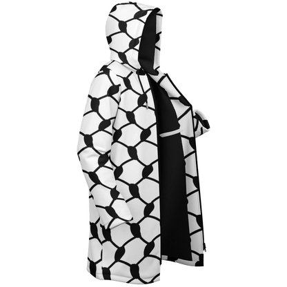 Keffiyeh Cloak With a Zipper | Black & White HD Print